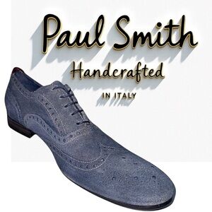 Paul Smith Blue Suede Wingtip Oxford Shoes US 9 M